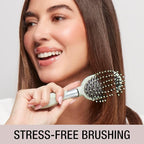 Conair Velvet Touch oval cushion hair brush - Travel Hairbrush- Detangling - ideal for curly or straight styles - detangler brushes - women or men - Sage Green