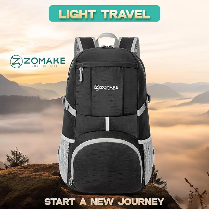 ZOMAKE Lightweight Packable Backpack 35L, Light Foldable Backpacks Water - Image 6