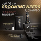 Fagaci Professional Zero Gapped Trimmer for Men, High Torque Vector Motor Cordless Beard Trimmer for Men, T Liners Professional Trimmers for Barbers with DLC Blades, Zero Gap Trimmers Barber T Blade
