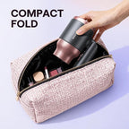 Wavytalk Portable Hair Dryer with Diffuser, Foldable Mini Hair Dryer with Lightweight Design, 1600W Small Hair Blow Dryer with Diffuser for Curly Hair Fast Drying, Rose Pink
