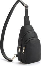 Telena Small Sling Bag for Women Leather Crossbody Fanny Packs Chest Bag for by Telena