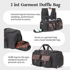 Canvas Garment Bags for Travel, Convertible Carry On Garment Duffel Bag for Men - Image 2