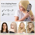 Hot Air Brush Blow Dryer in One, 4-in-1 Ionic Hair Dryer and Styler Volumizer with 3.2" Oval Barrel, 33000RPM High-Speed Motor, Hot Air Straightener Brush, All Hair Types KNS-M8