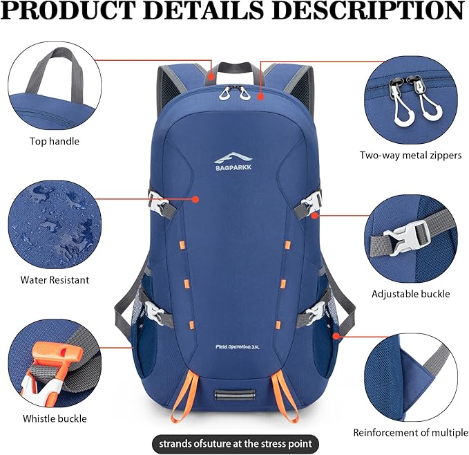 Hiking Backpack, Large 35L Travel Backpacks - Image 5