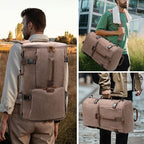 G-FAVOR 40L Travel Backpack, Vintage Canvas Rucksack Convertible Duffel Bag - Image 2