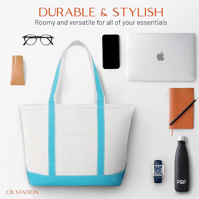 CB STATION Medium Classic Canvas Tote Bag - Image 6