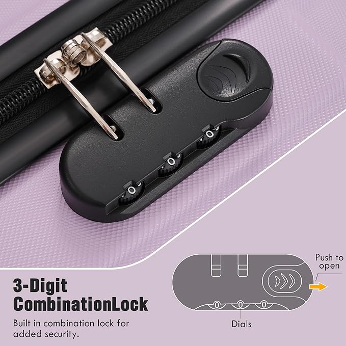 Merax Luggage Sets of 3 Piece Carry on Suitcase Airline Approved, Hardcase - Image 6