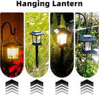 6 Pack Solar Pathway Lights Outdoor Waterproof, Dual-Use Stake & Hanging Lantern - Image 5