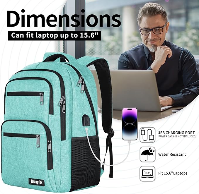 Backpck for Women Men, School backpacks for Girls Teen Boys, 15.6 inch Laptop - Image 3