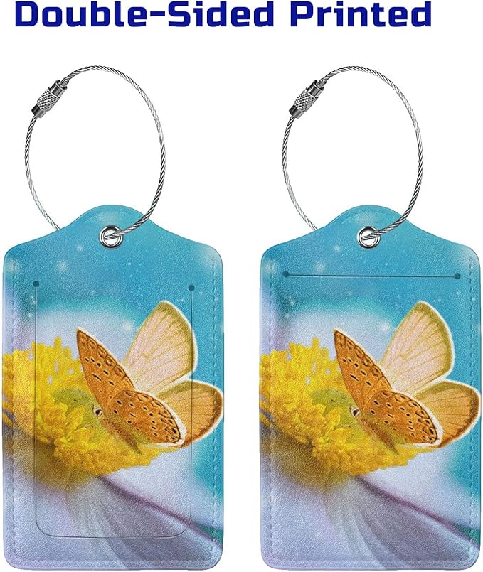 2 Pack Beautiful Sky Blue Luggage Tags - Image 4