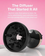 Bellissima Diffon Ceramic Diffuser Hair Dryer for Curly Hair - 2-in-1 Blow Dryer with Diffuser - Reduces Frizz, Defines Curls, Volumizes - Lightweight, Compact, Easy Hold Handle