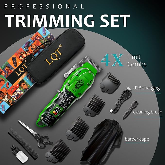 Professional Hair Clippers for Men, Cordless Rechargeable Beard Trimmer & Haircut Kit, Powerful Grooming Tool - Ideal Christmas, Father's Day Gift for Dad, Men