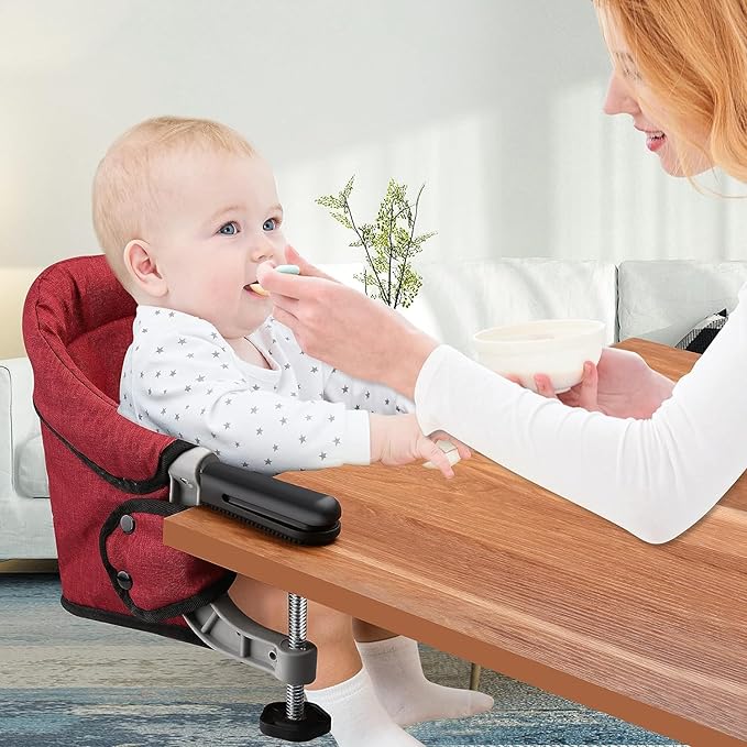 Hook On Chair, Clip on High Chair, Fold-Flat Storage Portable Baby Feeding Seat - Image 7