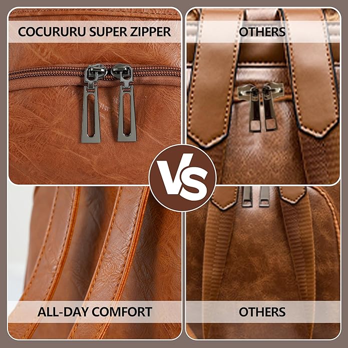 Women Backpack Purse PU Leather Anti-theft Casual Shoulder Bag Fashion Ladies - Image 9
