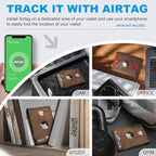 Airtag Wallet for Men, with Cash Pocket 2 ID Window 13 Cards, Slim Leather - Image 3