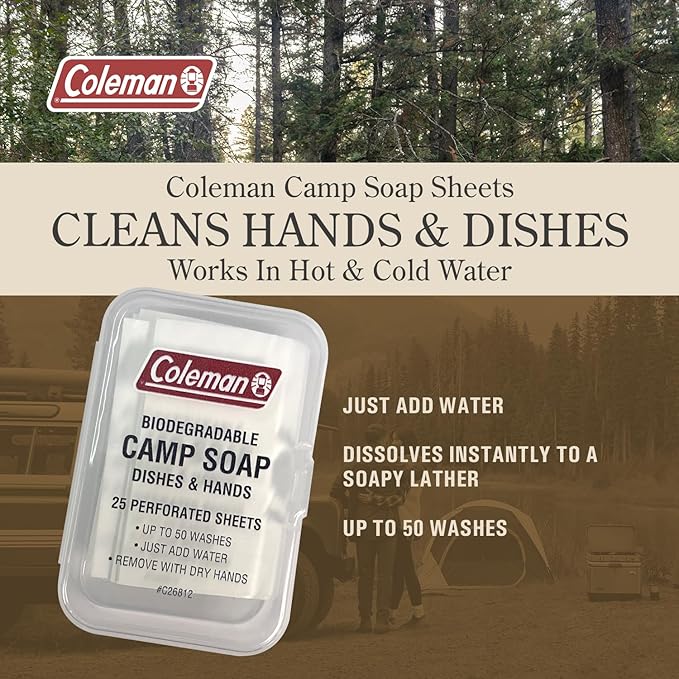 Coleman Camp Soap Sheets – 25 Travel Soap Sheets - Image 3