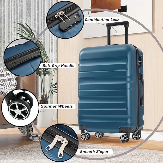 Merax 24 Inch Luggage Set Hardshell ABS Medium Suitcase - Image 4