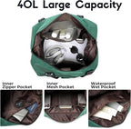 SUNNY BIRD Duffel with Utility Pouch, 40L Weekender Overnight Bag with Shoe - Image 6