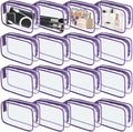 16 Pieces Clear Makeup Bag PVC Zippered Clear Toiletry Carry Pouch Portable by YedsIntu