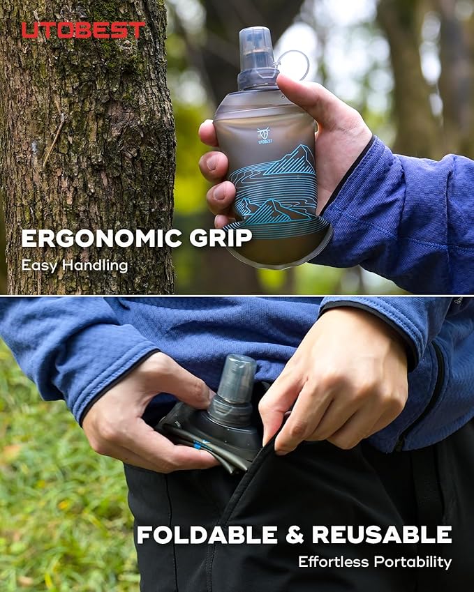 UTOBEST 200ml Soft Flask, 2 Pack Flexible TPU Hydration Water Bottle, - Image 3