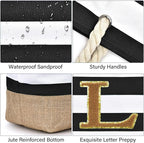 Becokan Beach Bag Initial Beach Tote - Image 2