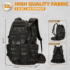 50L Military Tactical Backpack Hiking Waterproof Backpack Large Military Pack 3 - Image 2