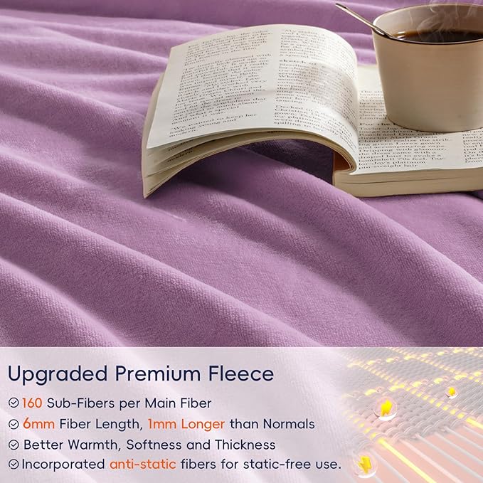 PHF Ultra Soft Fleece Blanket King Size, No Shed No Pilling Luxury Plush Cozy - Image 4