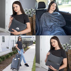 BlueHills Premium Soft Travel Blanket Pillow Airplane Flight Blanket Throw Bag - Image 2
