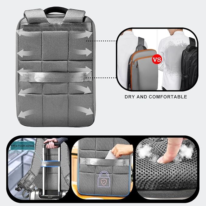 ZINMARK Slim Expandable 15 15.6 16 Inch Laptop Backpack Anti Theft Travel - Image 5