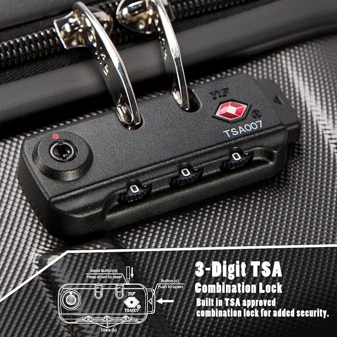 Coolife Luggage Suitcase Carry-on Hardside Travel Luggage TSA Lock Spinner - Image 5