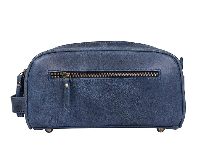 10" Premium Leather Toiletry Travel Pouch - Image 4