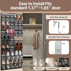 35 Pocket Over the Door Shoe Organizer, Reusable Breathable Large Mesh Bag - Image 4