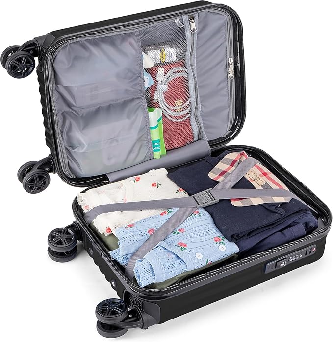 Personal Item Small Suitcase 18x14x8 Inches Hardside Built In TSA Lock & USB - Image 6