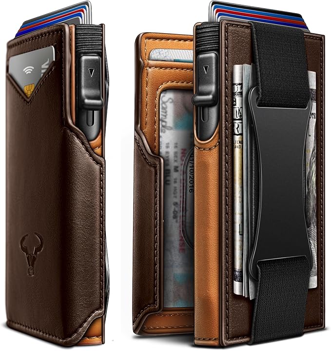 BULLIANT Men Wallet Gift Boxed, Slim Front Pocket Wallet Money Clip Card Holder by BULLIANT