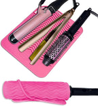 11" X 7.5" Large Size Heat Resistant Silicone Travel Mat, Anti-Heat Pad for Hair Straighteners, Hair Rollers, Curling Irons, Flat Irons and Other Hair Styling Tools - Baby Pink