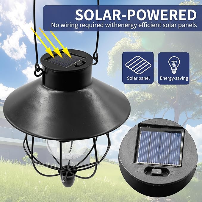 2 Pack Solar Lanterns Outdoor Waterproof Hanging Solar Lights - Image 6
