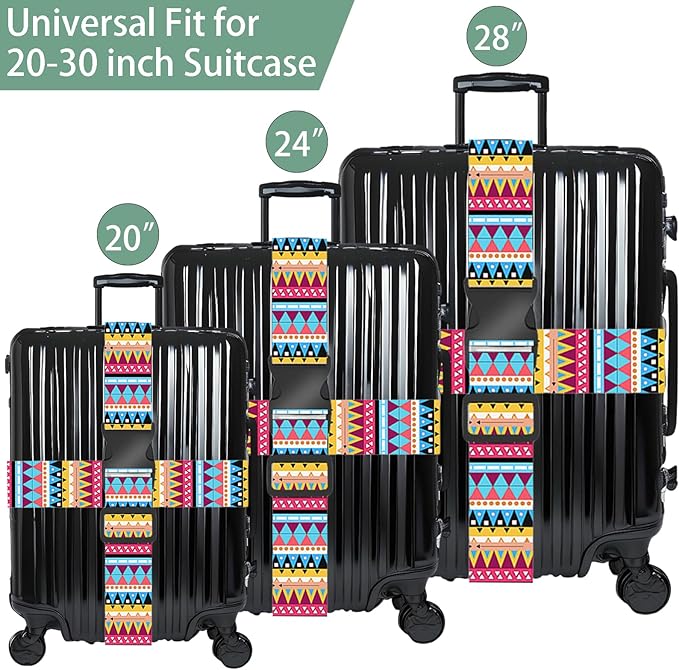 Bohemia Luggage Straps for Suitcases, Adjustable Luggage Travel Belt to Keep - Image 3