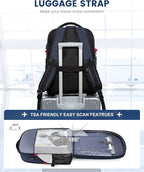 LOVEVOOK 17 inch Blue&White Travel Laptop Backpack - Image 4