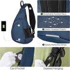 mixi Sling Bag Men Backpack Unisex One Shoulder Bag Hiking Travel Backpack - Image 4