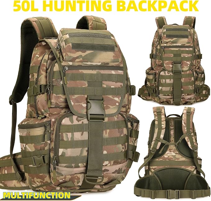 50L Military Tactical Backpack Hiking Waterproof Backpack Large Military Pack 3 - Image 3