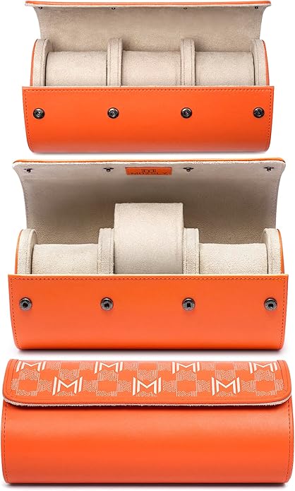 MOZSLY Watch Roll Travel Case 3 Slots Portable Watches Box Organizer Storage - Image 8