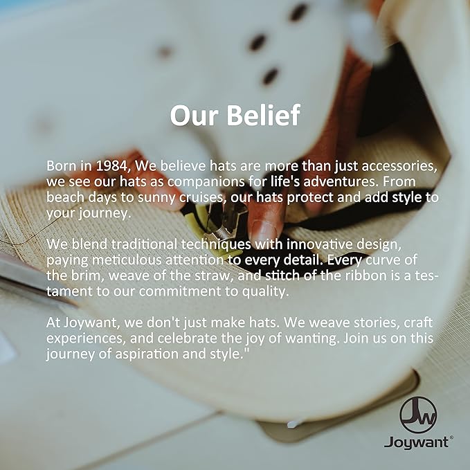 Joywant Womens Sun Visor Hats, Packable Wide Brim Ponytail Beach Hat Straw - Image 8