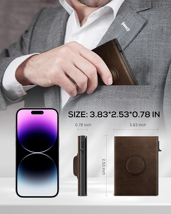 Mens Wallet with AirTag Holder: Smart Wallet Compatible with Apple AirTag - Image 7