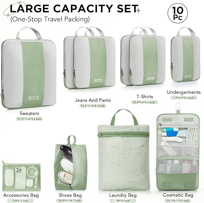 10 Set Compression Packing Cubes - Image 2