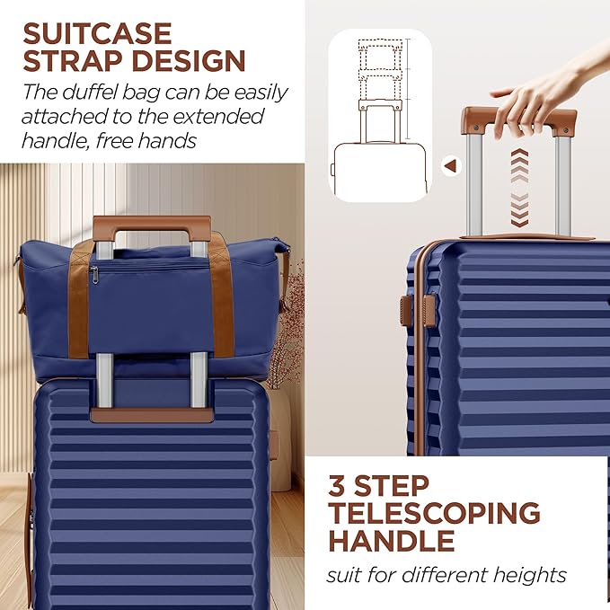 SHOWKOO Carry On Luggage Hardshell Lightweight Luggage Set, Suitcase - Image 5