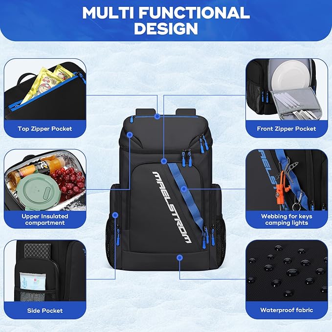 Maelstrom Backpack Cooler, 36 Can Cooler Backpack, Soft Cooler Bag Insulated - Image 5