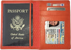 Personalized Monogrammed Orange Leather RFID Passport Wallet - Image 5