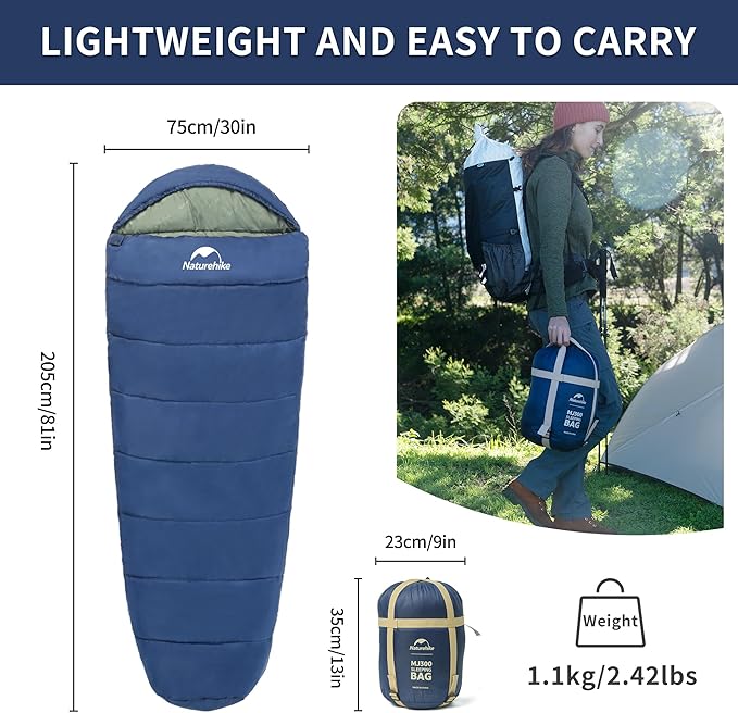Naturehike Sleeping Bags for Adults, 23/39℉ Mummy Backpacking Sleeping Bag - Image 5