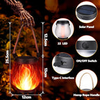 Halloween Solar Flame Lantern Hanging Outdoor Waterproof Purple - Image 4
