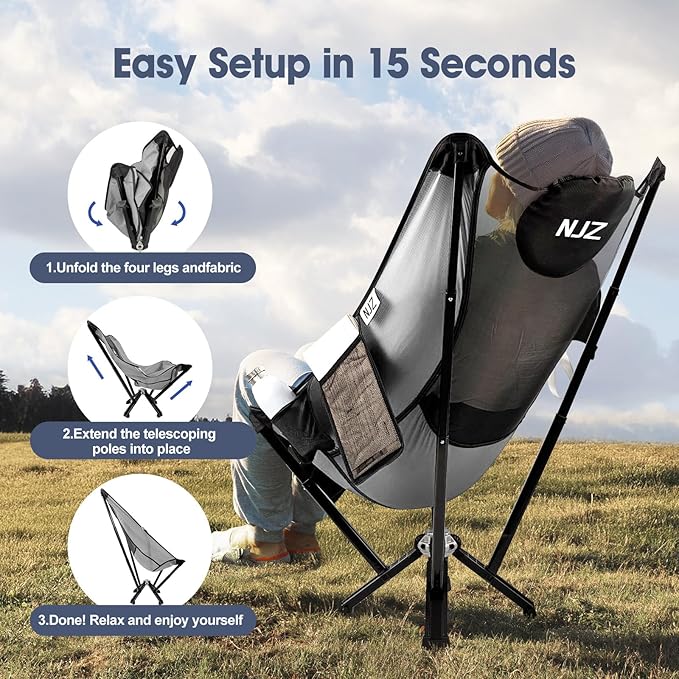 High Back Camping Folding Chairs - Image 5